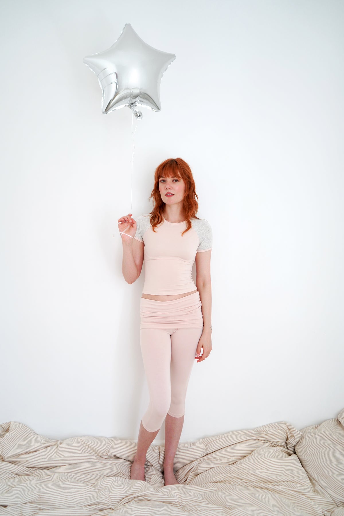 Blush set on the smaller model — Size: XS, S, M, L 