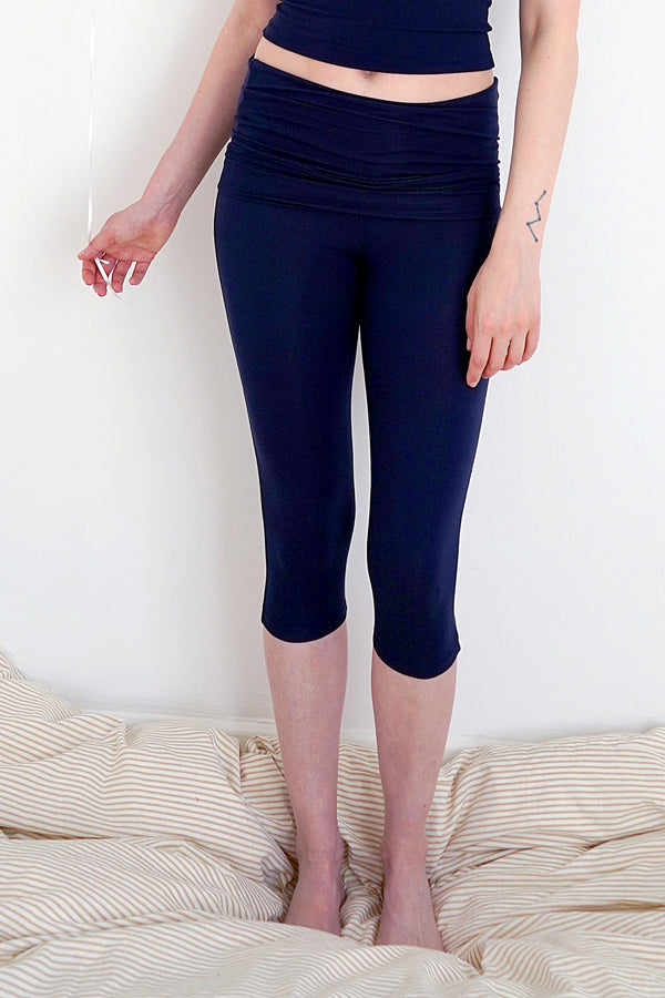 Navy bottoms on the smaller model — Size: XS, S, M, L